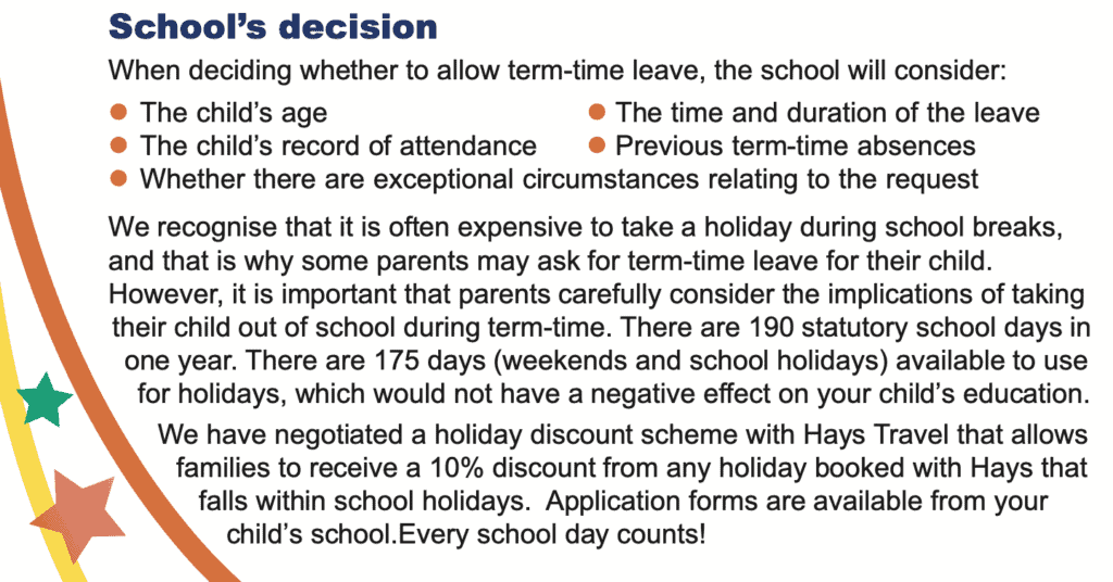 Leave of Absence St. Cuthbert's Primary School