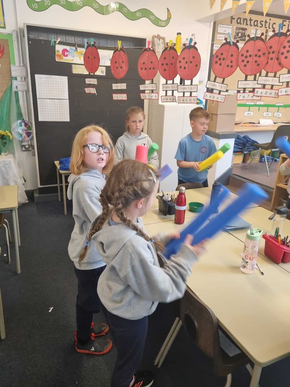 Year 2 Table Drumming St. Cuthbert's Primary School