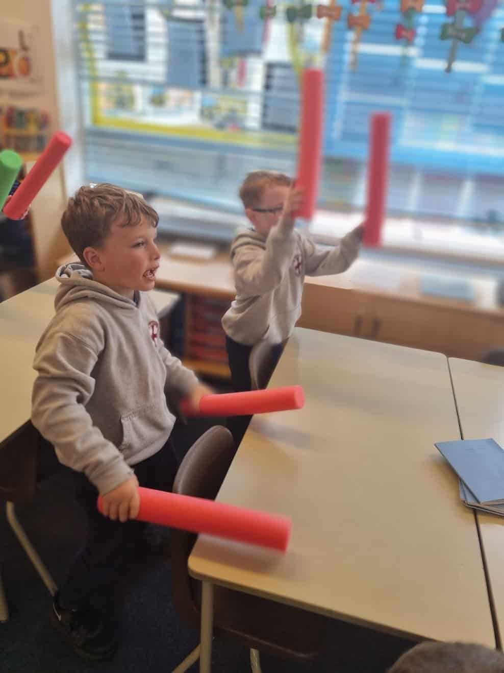 Year 2 Table Drumming St. Cuthbert's Primary School