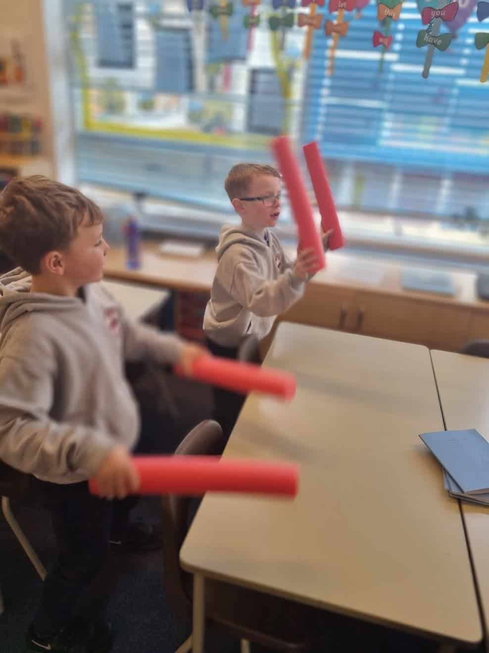 Year 2 Table Drumming St. Cuthbert's Primary School
